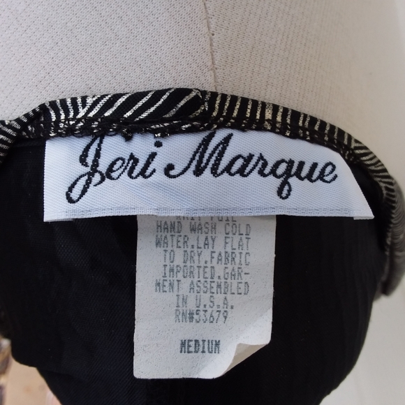 Vintage Black & Gold Jeri Marque Blouse M - Picture 11 of 12